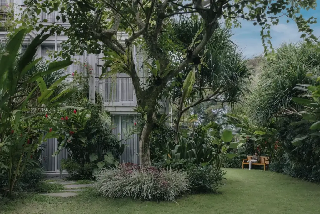 Lush Green Garden at Rimbun Canggu Hotel