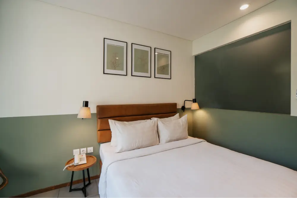 Modern Interior Design of Superior Double Room at Rimbun Canggu Hotel