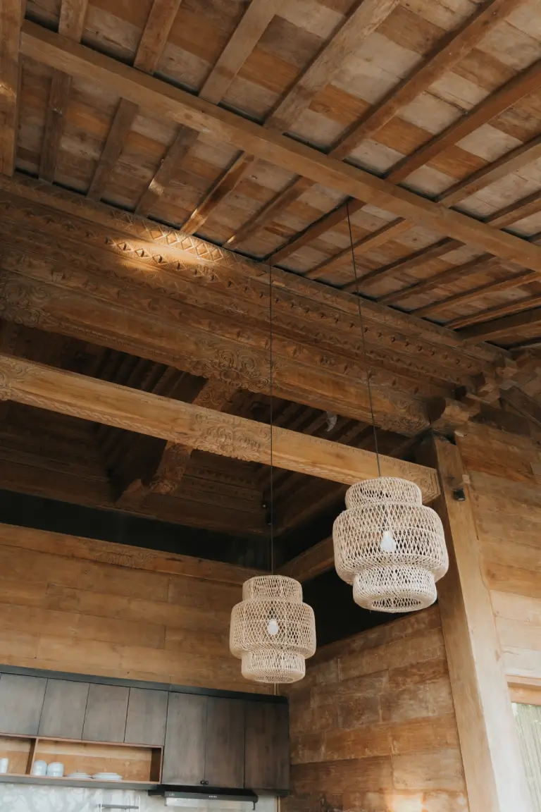 Balinese Hand-Carved Wooden Details above Pantry Dining Space at Rimbun Villa